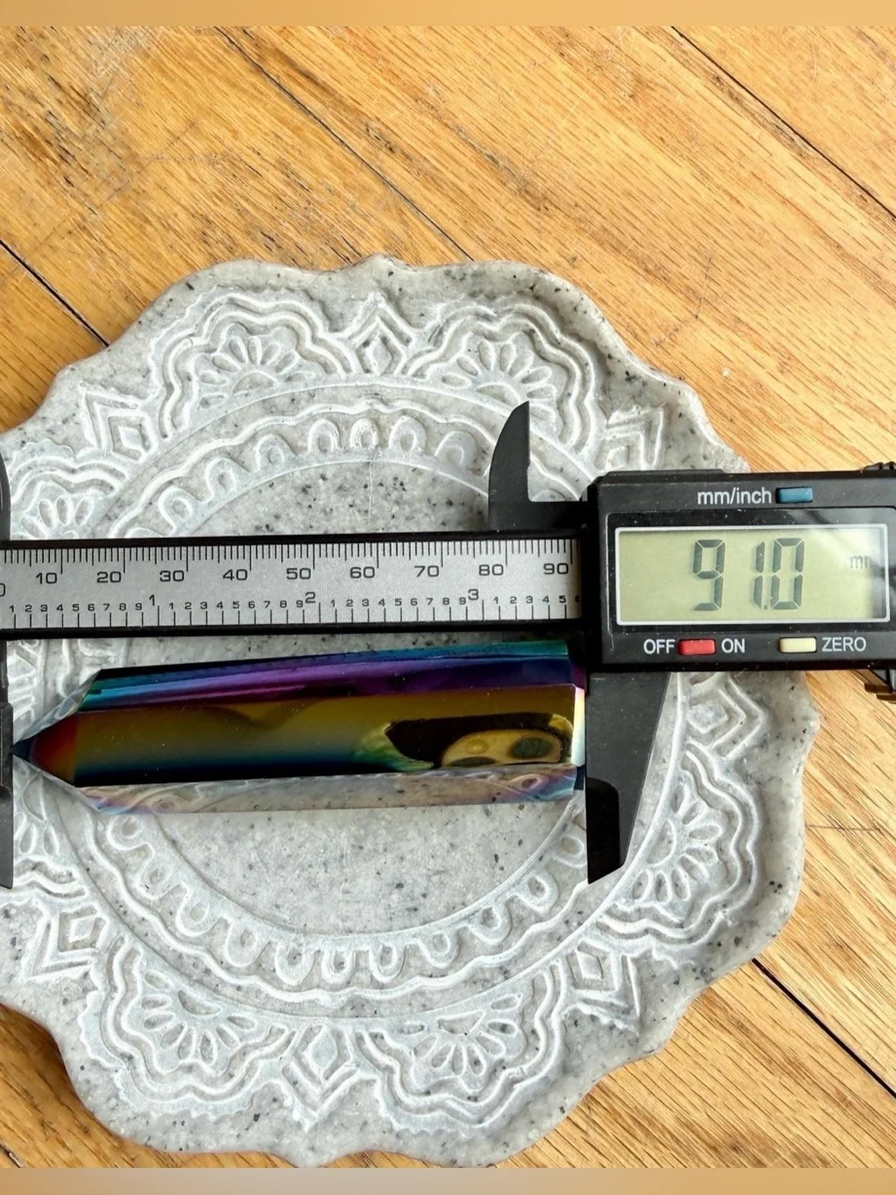 Titanium Rainbow Aura Quartz Tower, Wandering Bunny LLC